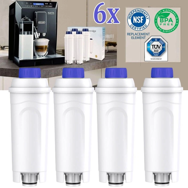MARKENLOS 6x Wasserfilter für Delonghi ECAM 20.116.B Magnifica S Kaffeevollautomat DLSC002