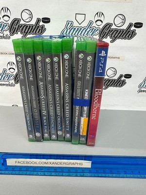 (9) VIDEO GAME LOT PS4 XBOX ONE ASSASSIN'S CREED BLOODBORNE CALL OF DUTY KINECT