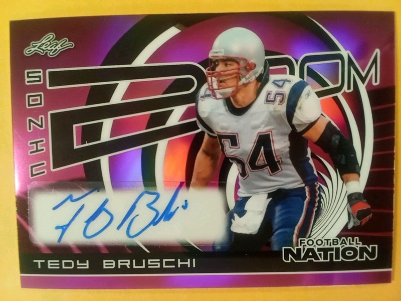 Tedy Bruschi Auto NICEREAD 2025 Leaf Sonic Boom Purple Refractor Autograph # 1/1