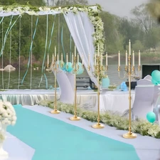 2Pcs Metal Candelabra Candlestick Holder 5 Arm Candle Stands Table Centerpieces