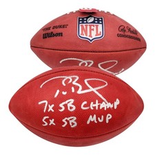 Tom Brady Signed Wilson Duke Football 7x SB Champ 5x MVP Fanatics Auto