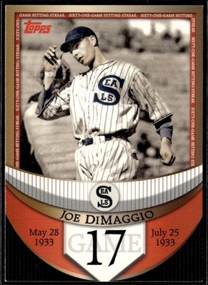 2007 Topps #JDSF17 Joe DiMaggio Joe DiMaggio: The Streak Before the Streak