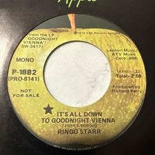 PROMO IT’s ALL DOWN TO GOODNIGHT VIENNA MONO / STEREO RINGO STARR APPLE 1973 EX+ PROMO IT’s ALL DOWN TO GOODNIGHT VIENNA MONO / STEREO RINGO STARR APPLE 1973 EX+