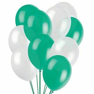 Grün/Weiß 12'' Latexballons, Hochzeit/Party/Event, 25-500 Stück 