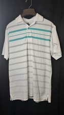 Callaway Men's Small Blue Striped Short Sleeve Polo Shirt Opti Dry Golf