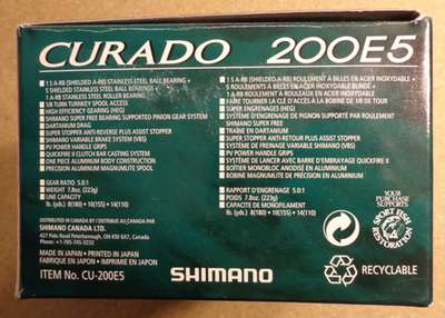shimano curado 100d line capacity 