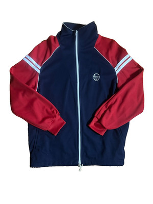 Sergio Tacchini Vintage Trainingsjacke Made in Italy Blau Rot Gr. 52 Trackjacket