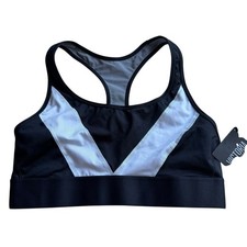 Victoria's Secret Victoria Sport Bra The Player Black White Medium Racerback NWT