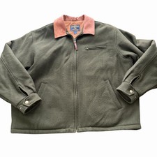 Woolrich Vintage Mens Green Wool Mix Bomber Loden Jacket Quilted Inside