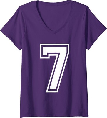 Funny Number 7 Meme Costume Matching Group Design Ladies' V-Neck Tshirt