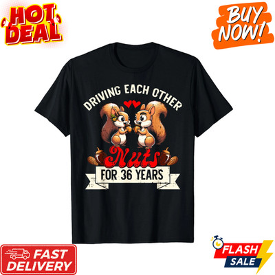 Couples Married 36-Year Funny 36th Wedding Anniversary Gift Unisex T-Shirt S-5XL