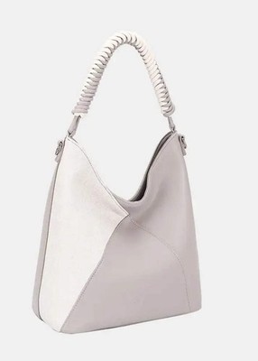 David Jones Woven Handle PU Leather Shoulder Bag