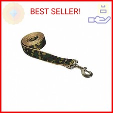 Large Green Camouflage Dog Leash: 1" Wide, 6ft Length - Made in USA.