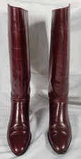 Vintage 1980s Size 6 Med Maroon Leather Boots by Etienne Agner