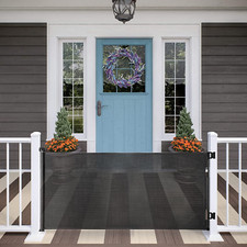 Upgraded Extra Wide Retractable Baby Gate - 33  Tall, 71  Wide, Black