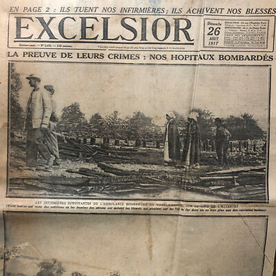 Journal EXCELSIOR WW1 26 08 1917 Destruction of Vadelaincourt #Battle of the Karst