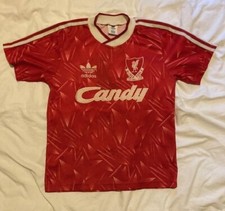 ORIGINAL Vintage Liverpool 1989/91 Candy Home Football Shirt Size 30-32 & Shorts