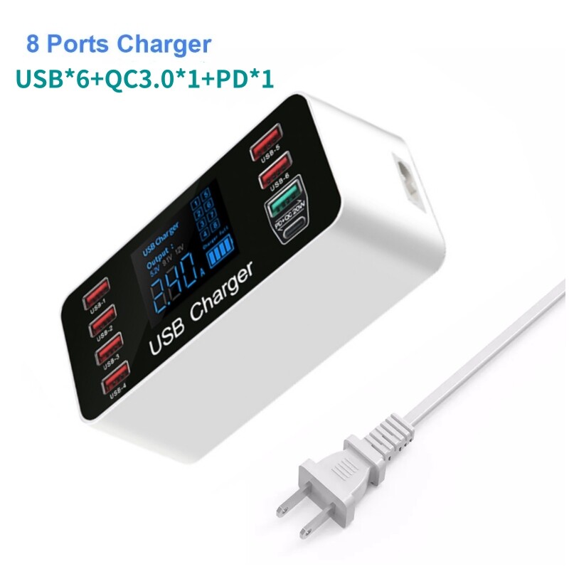 60W 8-Port USB Charging Station for Multiple Devices-image