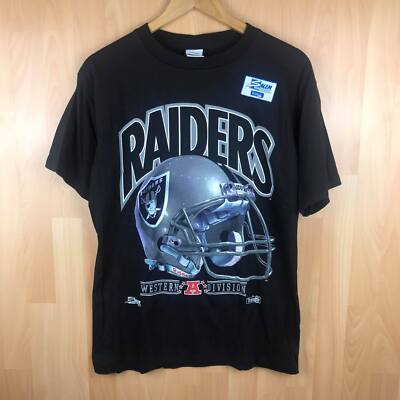 Los Angeles Raiders NFL Logo black short sleeve T shirt Reprint tee HN1336