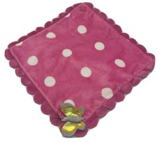 Minnie Mouse Lovely Plush Blanket 12" Disney Babies Pink Polka Disneyland World
