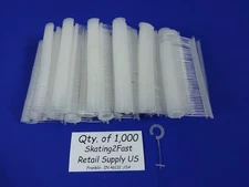 1000 Qty. 1" J-Hook Barbs Tagging Clear Fasteners Garment Merchandise Price Tags