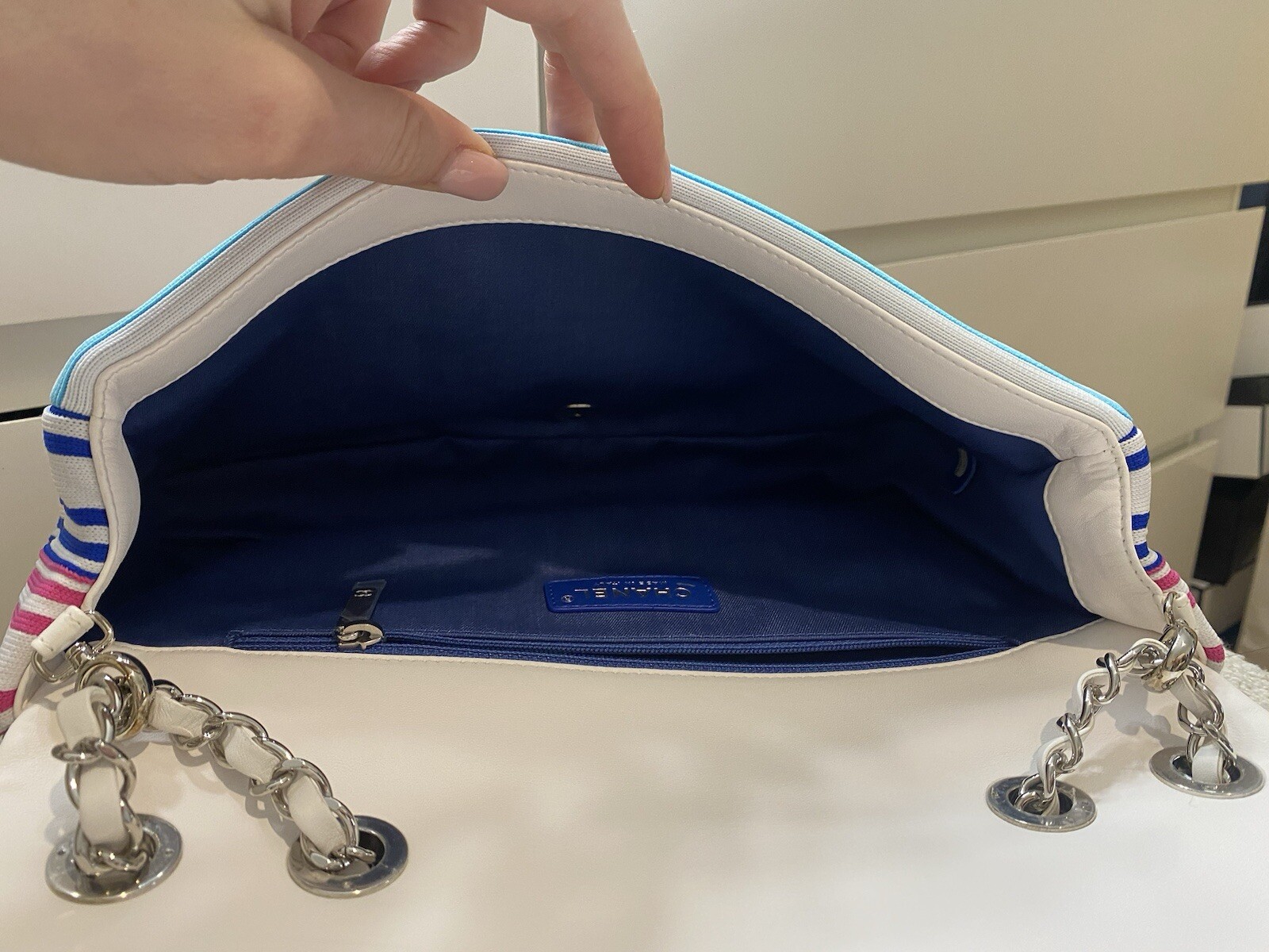 Chanel Flap Bag Medium Jersey Deauville image 8