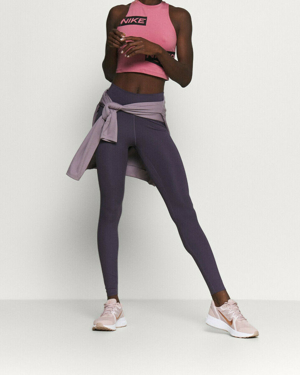 Nike One Luxe Women Dark Raisin Mid-Rise 7/8 Training Leggings (BQ9994-573)  S&XL