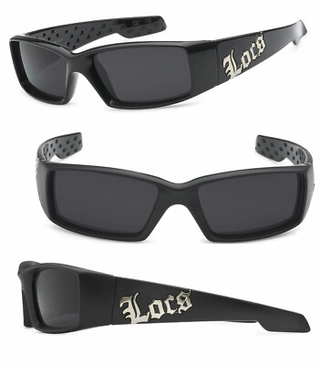 Locs Cholo Sunglasses w/ Free Pouch - Shiny Black Frame (silver