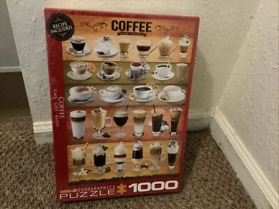 Eurographics ''Coffee'' 1000 Piece Puzzle- Recipe Included- Brand new factory seal