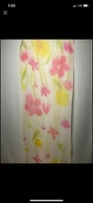 SCARF W/ PINK YELLOW GREEN FLORAL 6ft X 16”