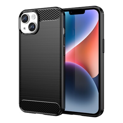 Robuste Carbon Optik Cover Outdoor Panzerhülle Schutzcase für iPhone 15 Plus