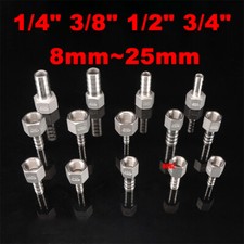 304 Stainless Steel Barb Hose Tail Connector 1/4 3/4" Female Thread Pipe Fitting
