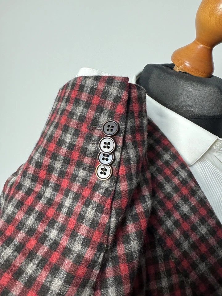 Cantarelli Hombre Cuadros Lana 3 BTN Blazer Chaqueta Talla IT 52 / US 42 p2p 21,5 Foto 4 de 4