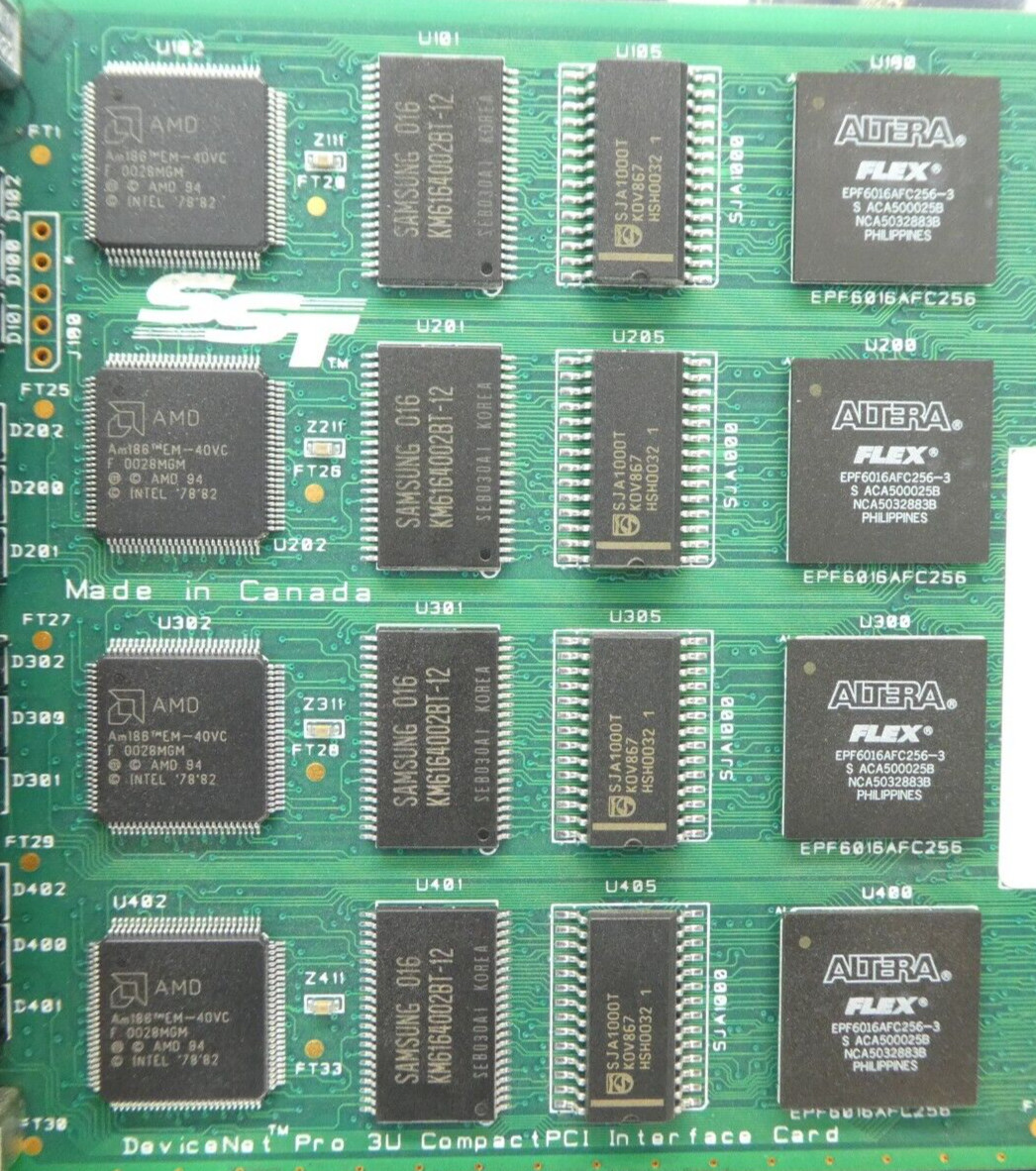 SST Woodhead PLX PCI9052 DeviceNet Pro 3U ComactPCI Interface PCB Card Working