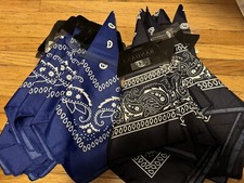 LOT of 20 New All PAISLEY Biker Pet KERCHIEF BANDANA Hanky 22  X 22  Black Blue