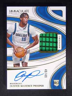 2023-24 Immaculate Olivier-Maxence Prosper RC Sneaker Swatch Patch Auto #48/49