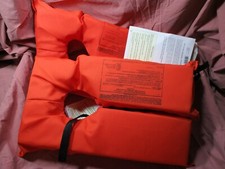 TWO Type II Youth Medium Orange General Boating Vest 50 to 90 Lbs. MADE IN USA