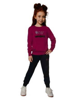 Tuta Umbro Bambina In Cotone Felpato 100% Sportiva Invernale Con - Main Image