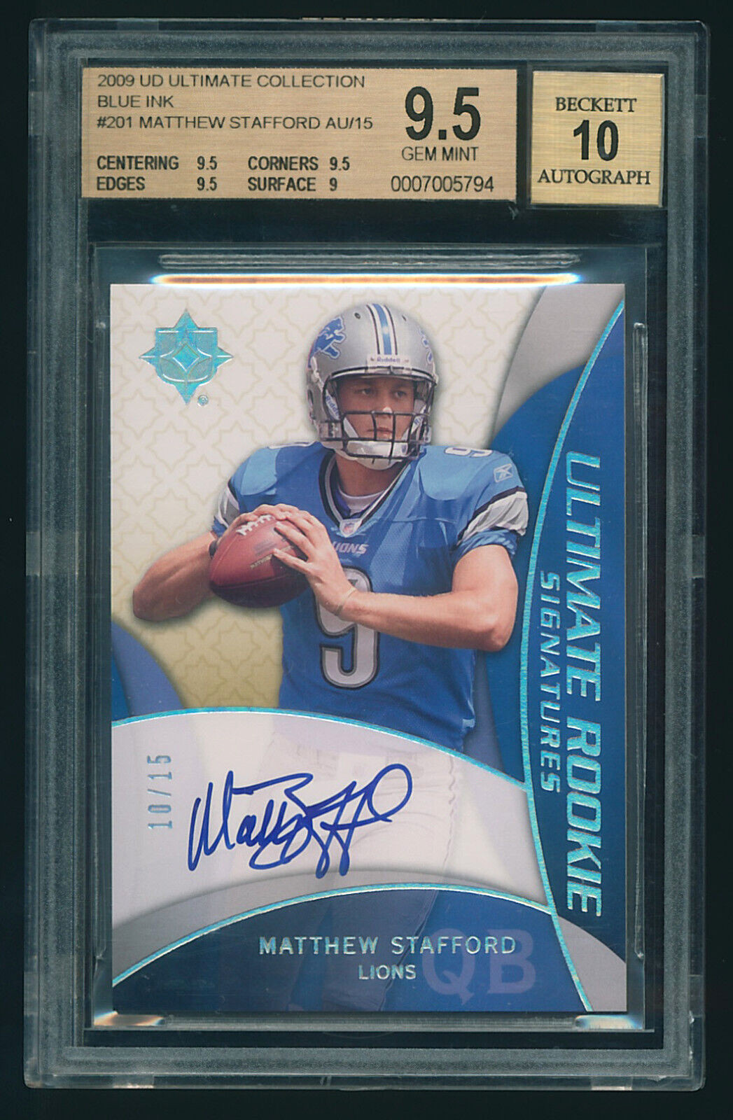 Matthew Stafford Ultimate Collection #201 Autograph-Blue Ink