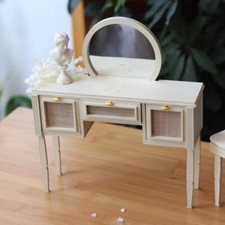 Casa delle bambole scala 1/12 miniature mobili retrò toeletta non rifinita tinta unita