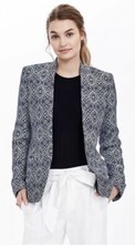 NWT Banana republic size 4 Tile Jacquard blazer Marbled blue lined