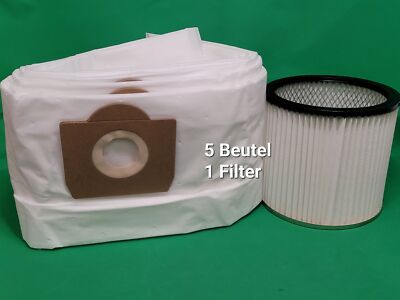5 Beutel 1 Filter kompatibel mit THOMAS 1518, 1520, 1520 C, 1520 plus, 1620 C,
