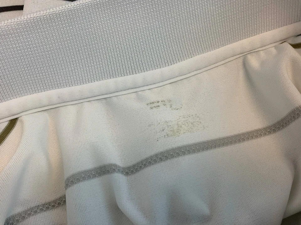 Camisa polo Fila Performance masculina M listra cinza branca poli sem falhas YGI C0-741 - Imagem 4 de 4