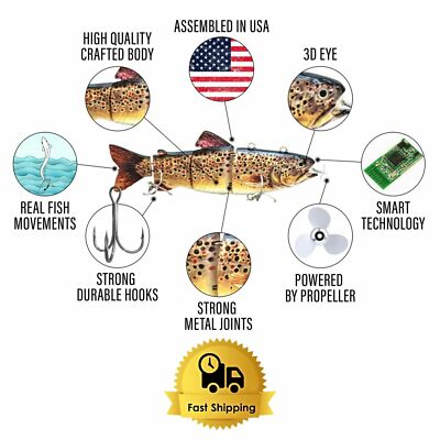 UFISH Electric Live Bait Robotic Fishing Lure Bass Bait Animated Swimming Wobble