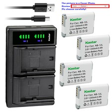 Kastar Battery LTD2 Charger for Canon NB-12L NB-12LH NB12L NB12LH Battery