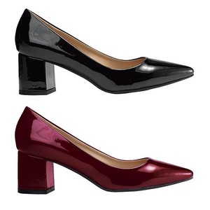 faux patent leather pumps