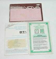 1988 Chevrolet Nova Factory Original Glovebox Operators Owners Manual