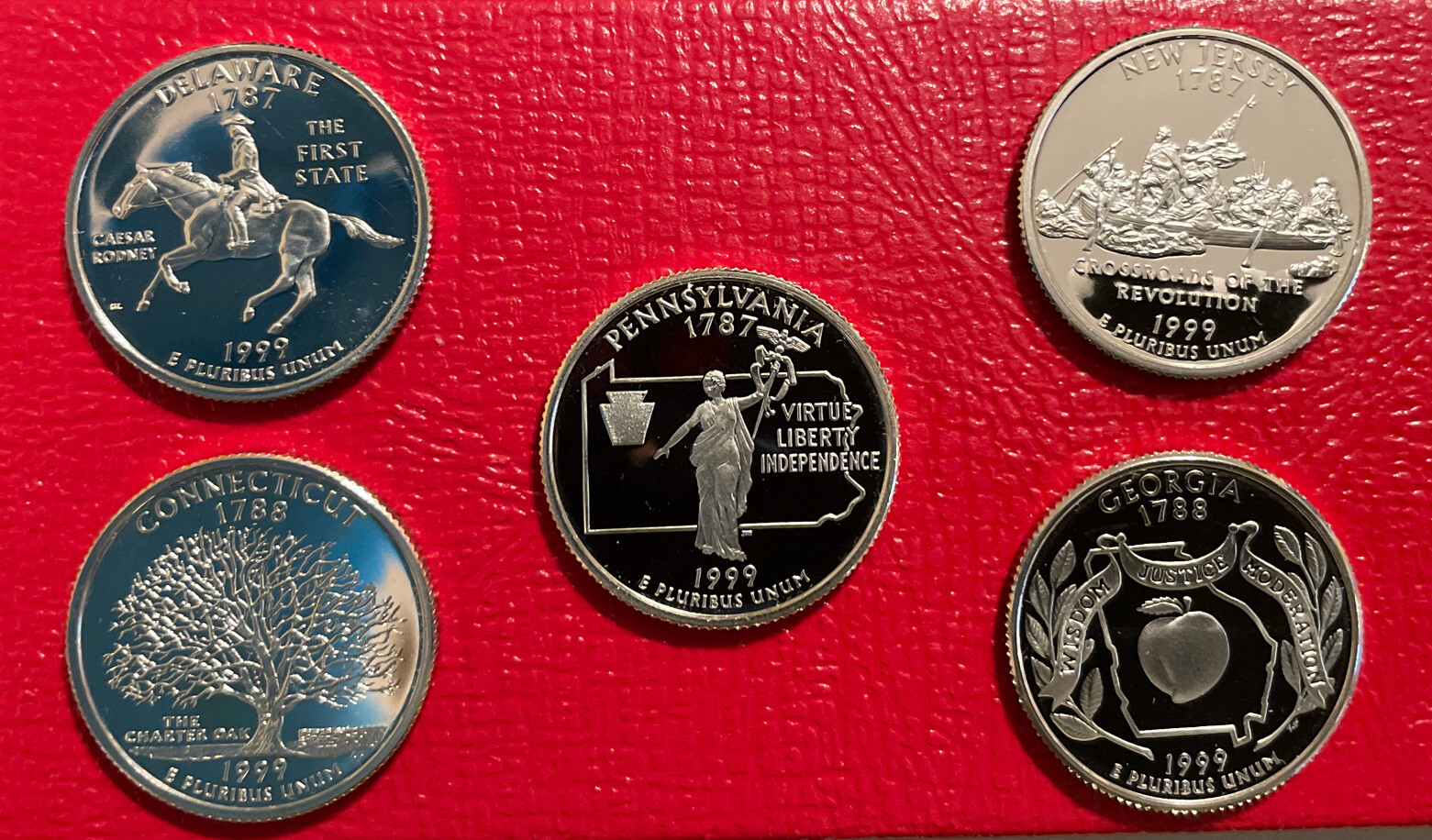 1999S Proof State Quarters 5 Clad Proof Coins No Lens Or COA US Mint