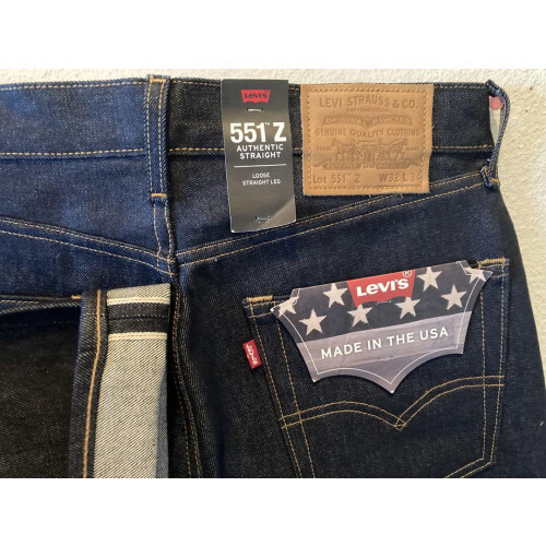 Made in the USA Levi's 551Z Big E Red Selvedge Jeans Straight