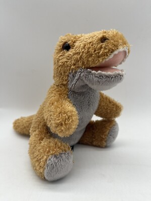 Rare The Petting Zoo Vintage 1994 Soft Plush Toy Dinosaur 12 ins Vtg Grey Tan